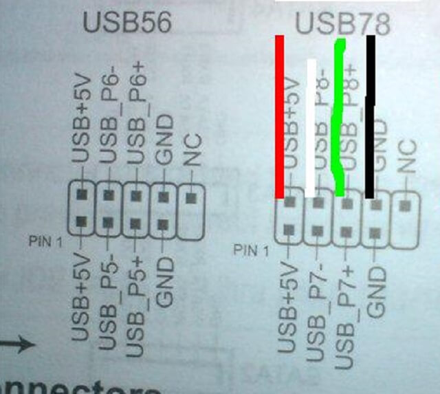 Схема подключения USB порта